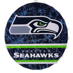 Seattle Seahawks Metal Distressed Bottle Cap Wall Sign Limited Edition FOCO NEW